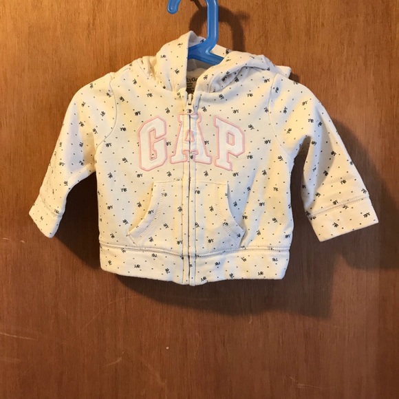 Gap Baby Girl Flowery Logo Hoodie Sweatshirt - Picture 1 of 8
